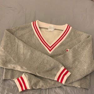 Oversized cropped Champion crew sweatshirt